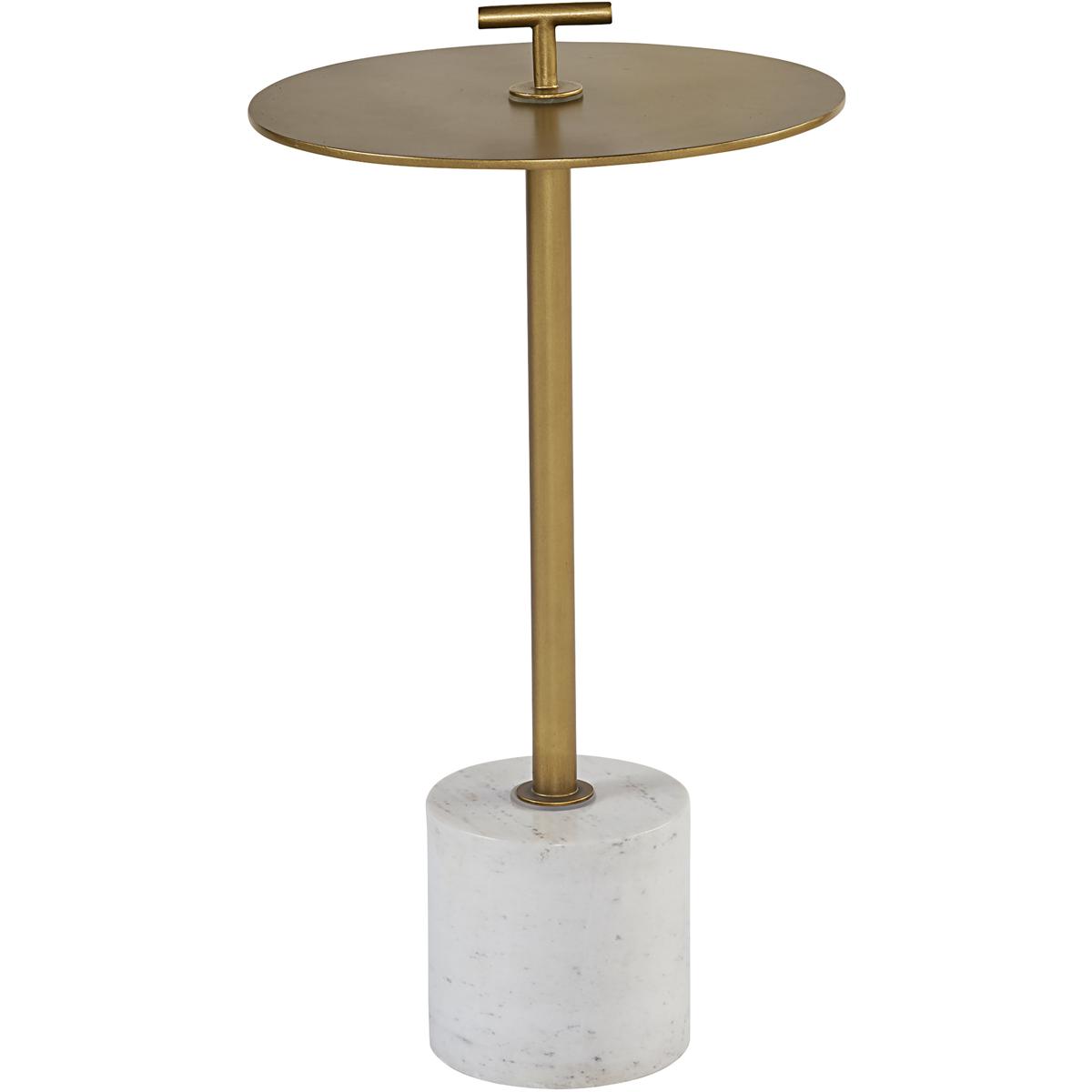 SUNPAN 103485 Sia 23.5 X 13 inch Brass / White End Table